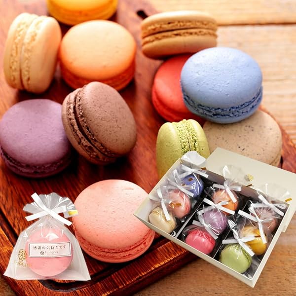 Amazon.co.jp: リボン付 マカロン かご盛り 8個入 ホワイト系